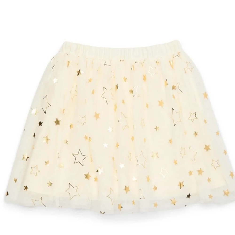 Holiday Time Cream Sequin Embellished Mesh Skirt! NWT! Size Medium (7-8)